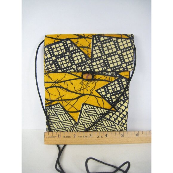 Crossbody African Fabric Handbag Purse Vintage Strap Ghana 100 Cotton - Picture 2 of 12
